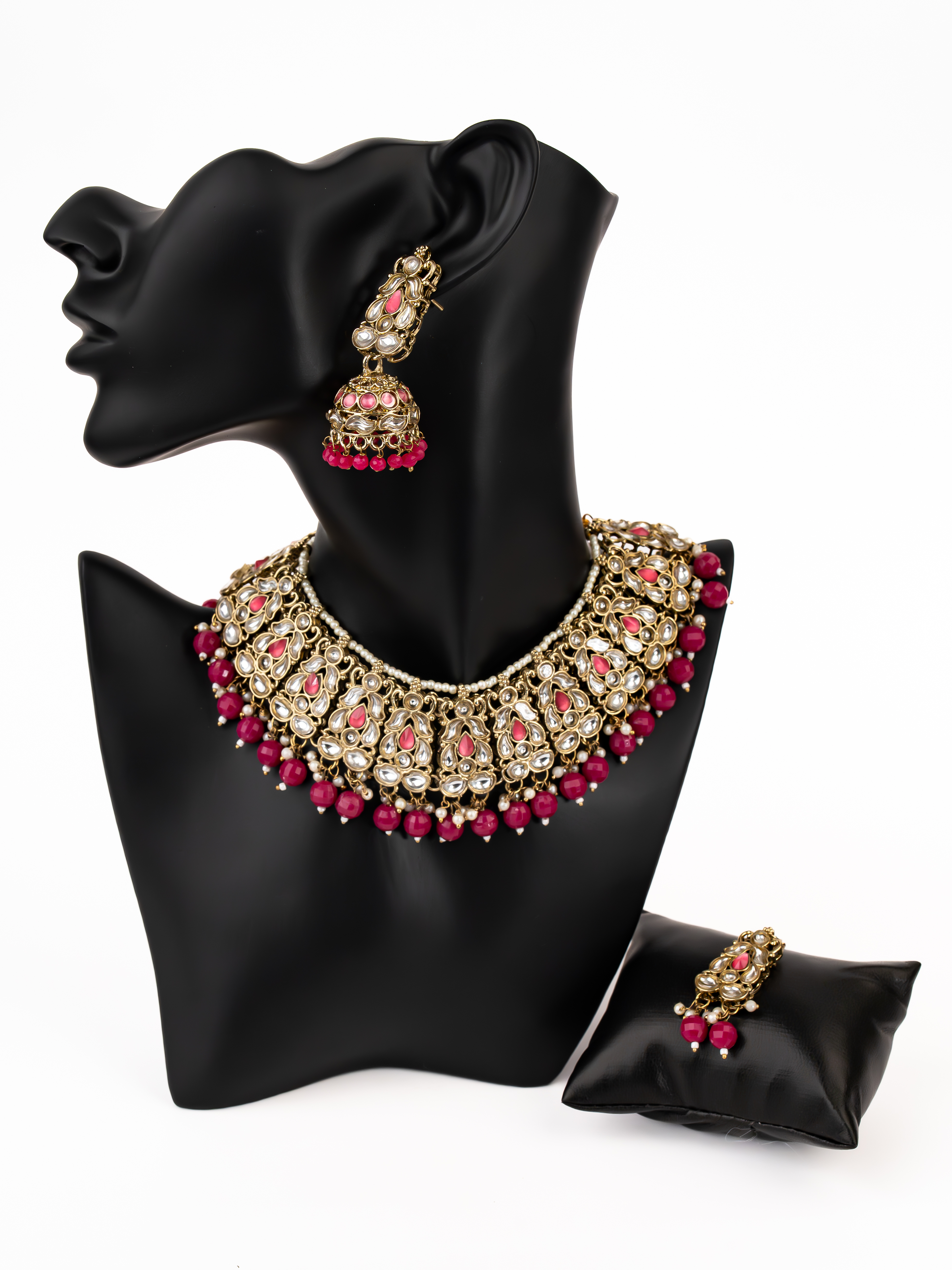 MAGENTA SAHA NECKLACE SET