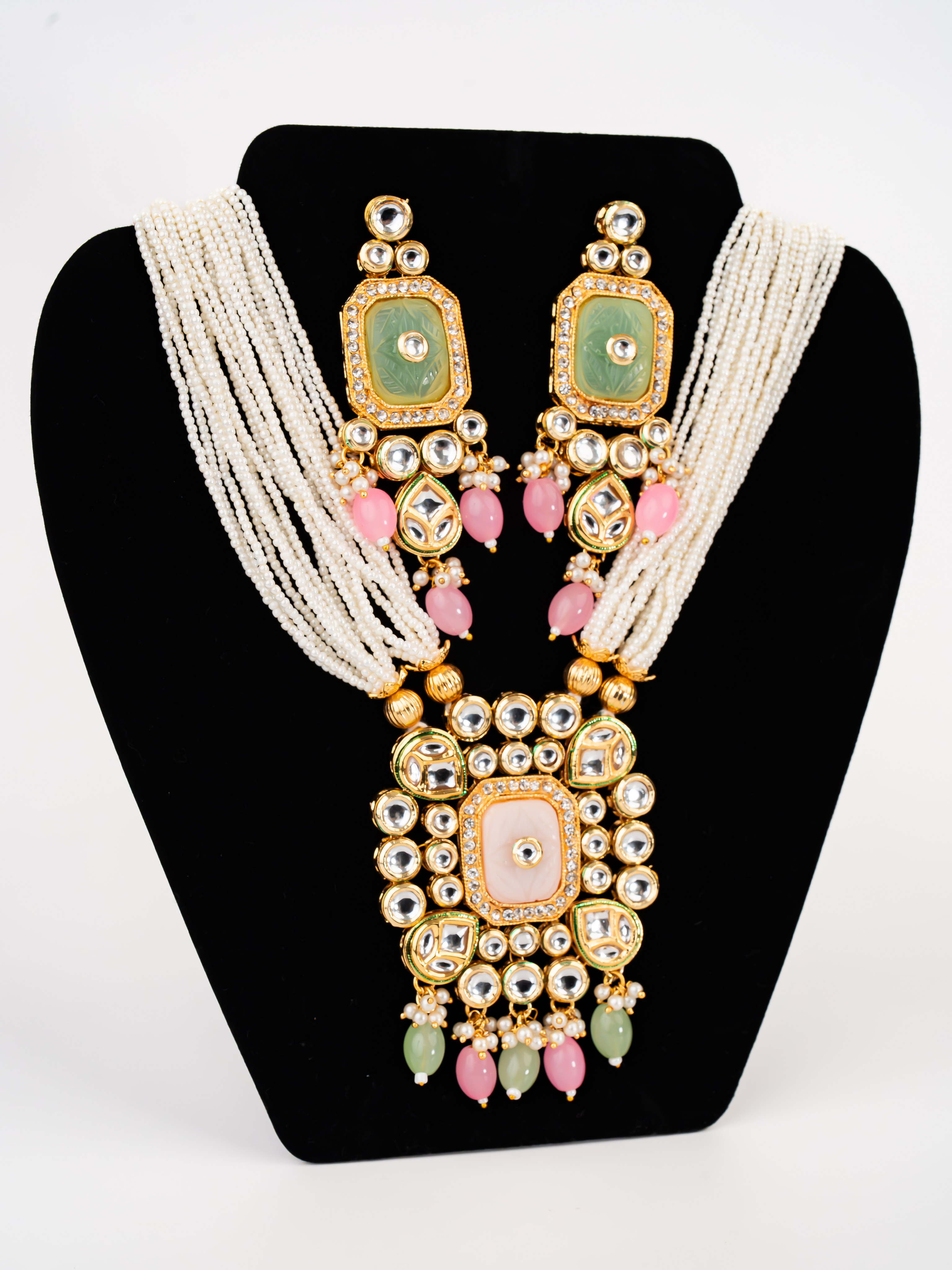 MINT GREEN PINK RHEA NECKLACE SET