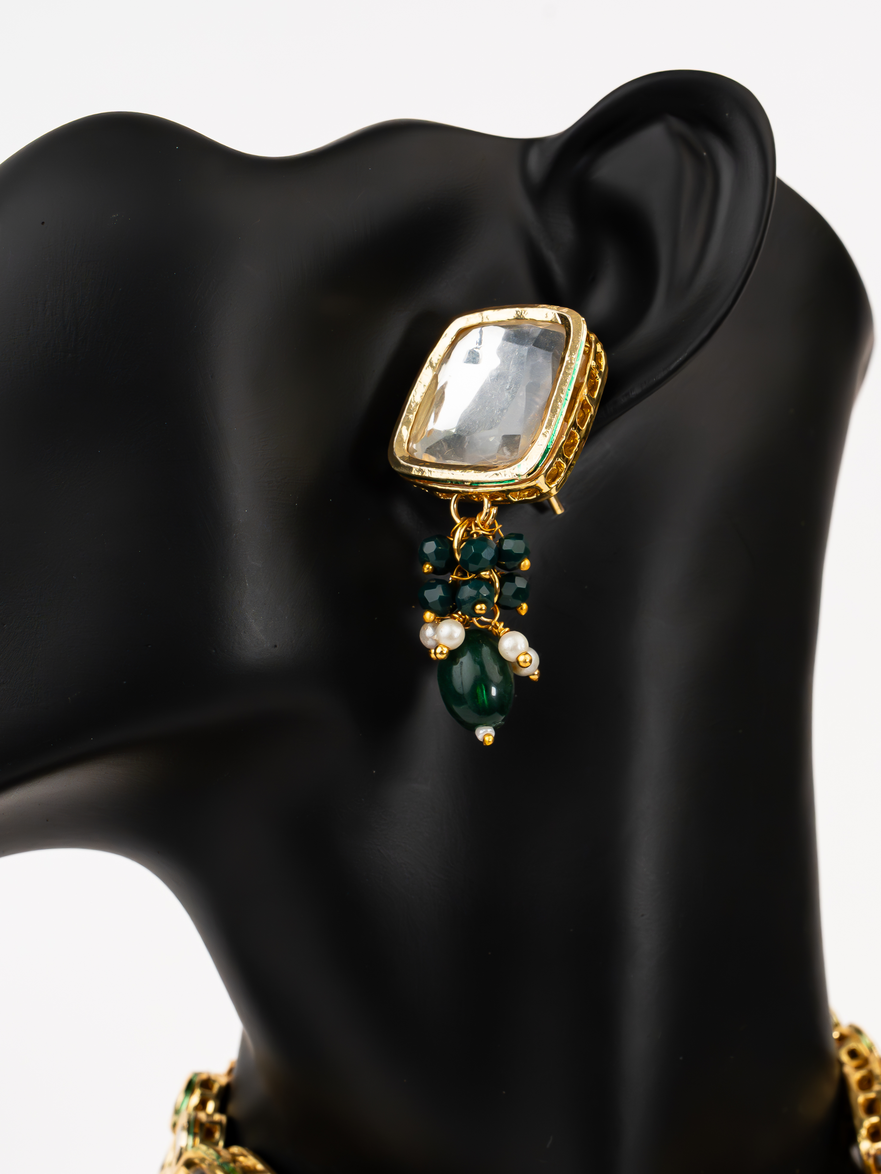 GREEN LEAH NECKLACE SET