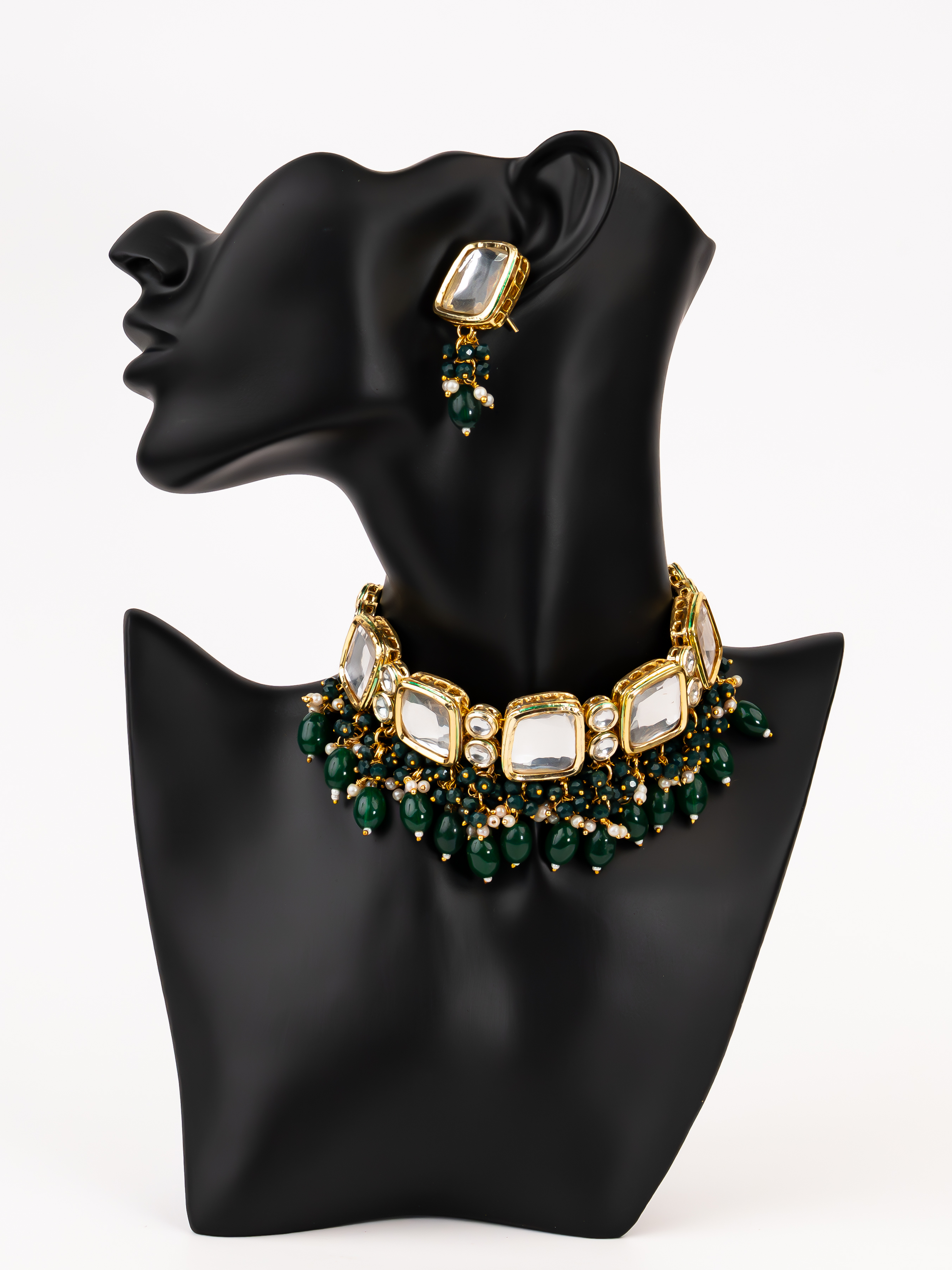 GREEN LEAH NECKLACE SET
